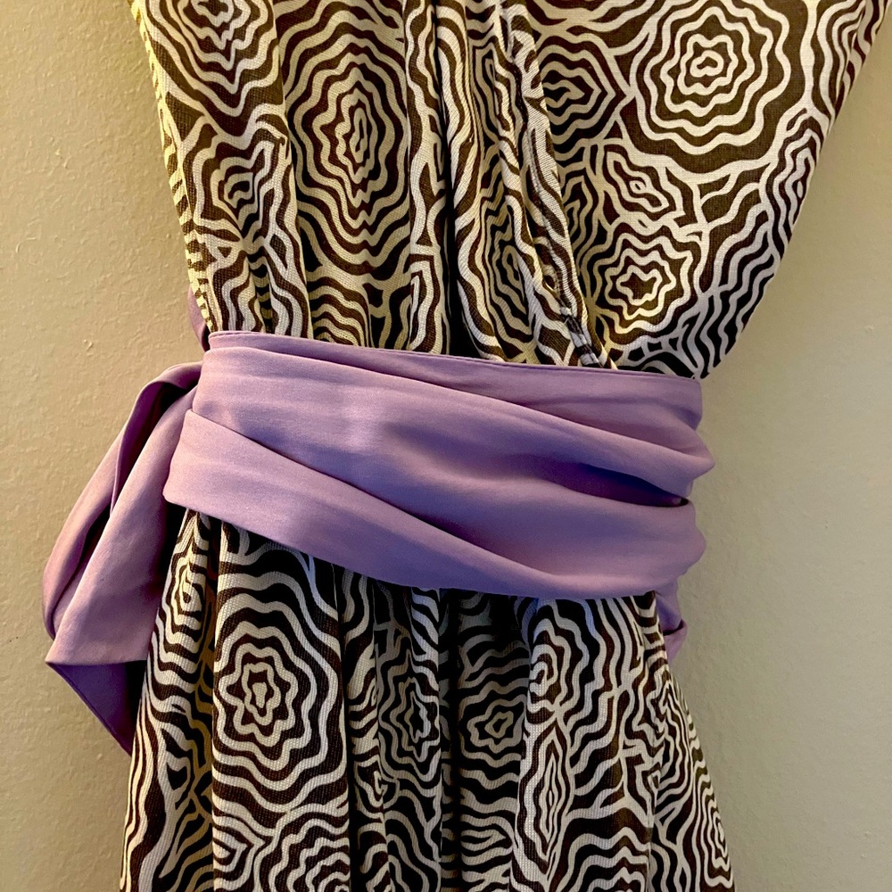 DVF sleeveless silk wrap dress